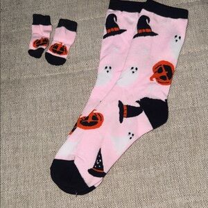 Pink Halloween Themed Socks,  kids socks and also for your friendly pet .